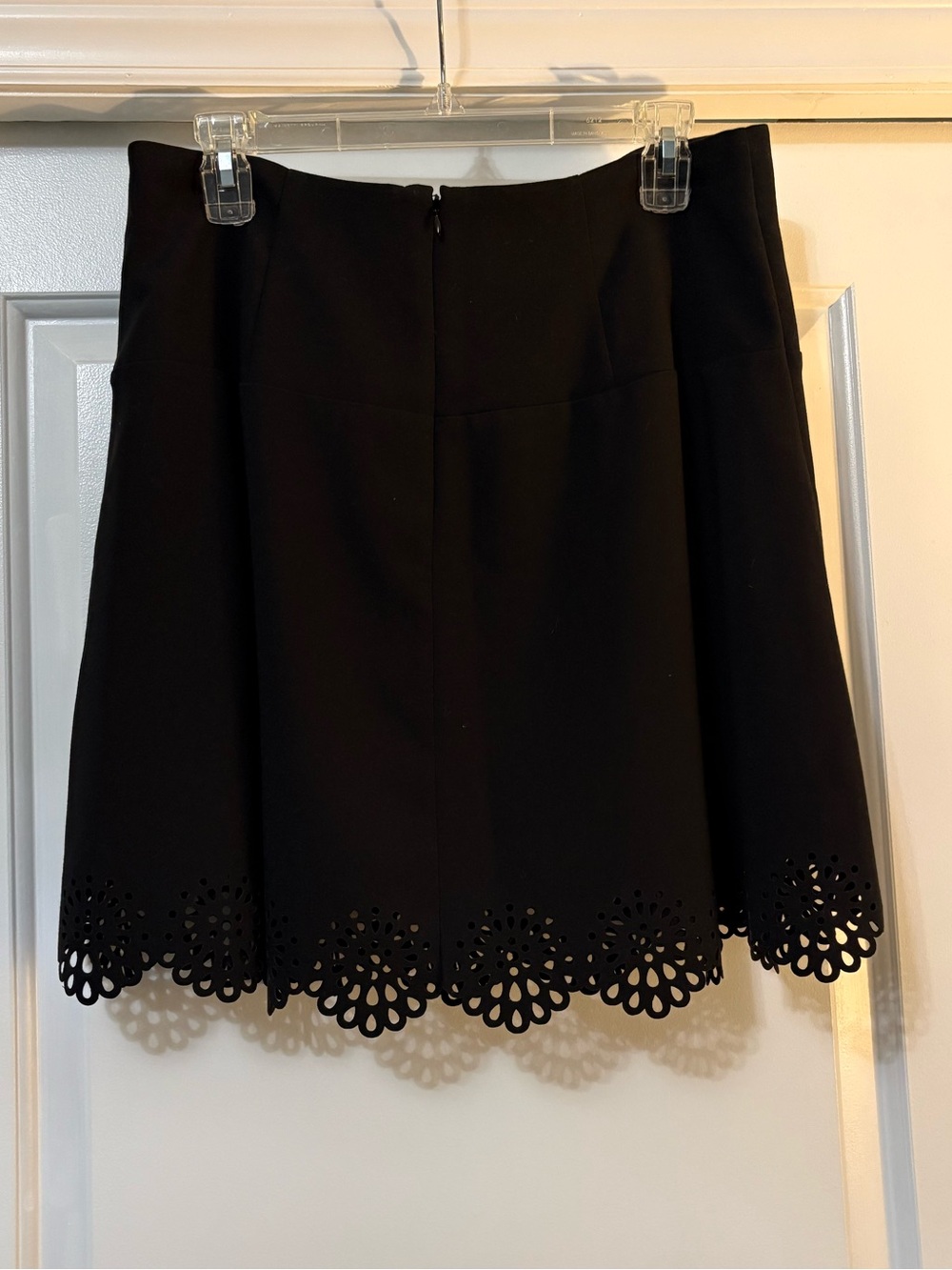 NWOT LOFT Black Laser-Cut Hem just above the knee Skirt